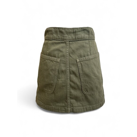 Reformation Size 26  ( 2) Green Twill Mini Skirt - Picture 3 of 7